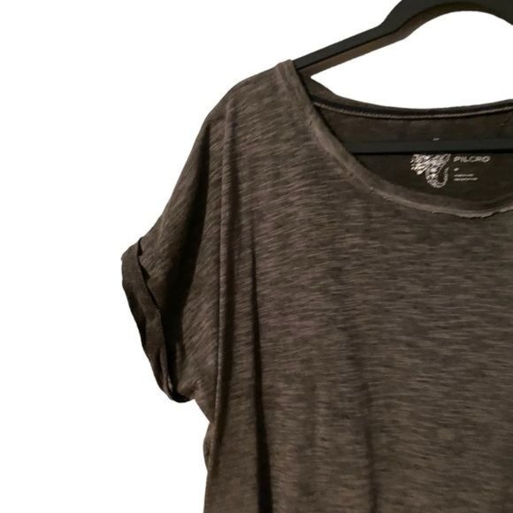 Anthropologie Pilcro Womens Washed Tee Gray Distressed Size Medium Grunge - Picture 3 of 10